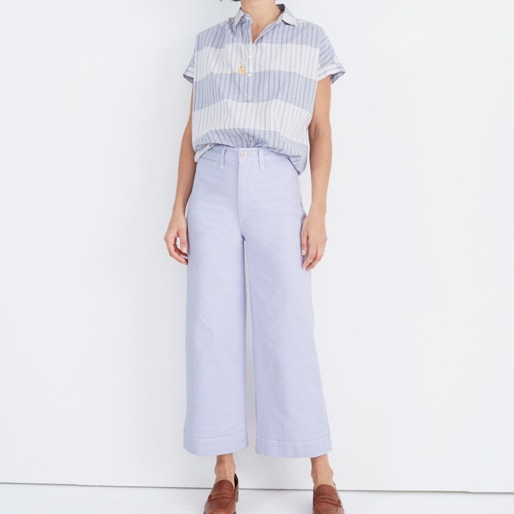 Madewell Emmet Crop Wide Leg Jeans in Lilac